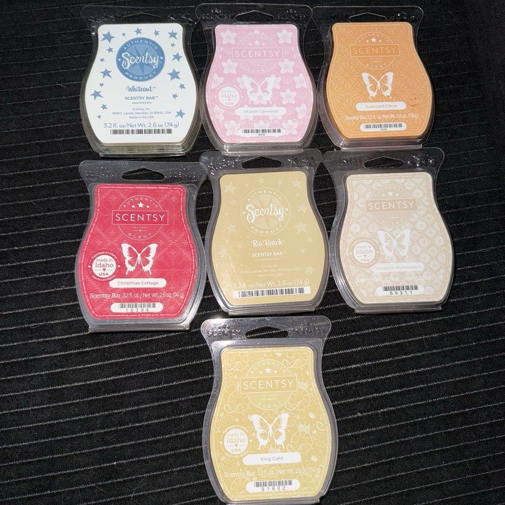 Scentsy Wax Bars Retired Discontinued HTF Choose Scent King Cake Rio Beach, More